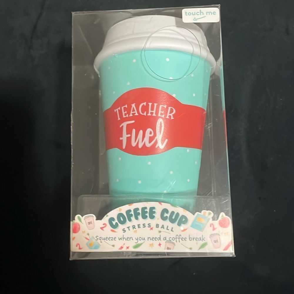 New Eccolo coffee cup espresso latte teacher fuel blue stress ball squeezeball - Picture 2 of 10